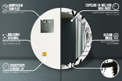 Oglinda rotunda cu rama imprimata Model de graffiti