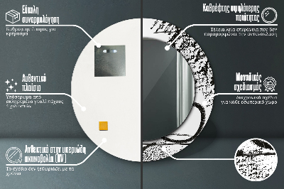Oglinda rotunda cu rama imprimata Model de graffiti