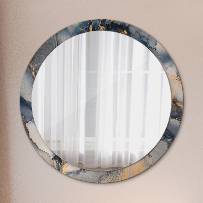 Oglinda rotunda cu rama imprimata Fluid abstract