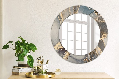 Oglinda rotunda cu rama imprimata Fluid abstract
