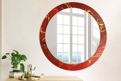 Decor oglinda rotunda Marmură roșie