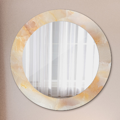 Decor oglinda rotunda Marmură onyx