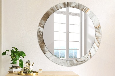 Oglinda rotunda cu rama imprimata Marmură strălucitoare