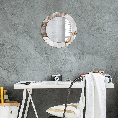 Oglinda rotunda cu rama imprimata Marmură strălucitoare