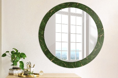Oglinda rotunda cu rama imprimata Frunză abstractă