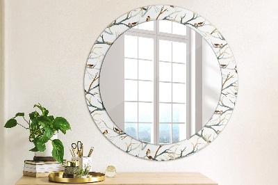 Decor oglinda rotunda Sparrows birds ramuri