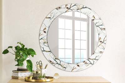 Decor oglinda rotunda Sparrows birds ramuri