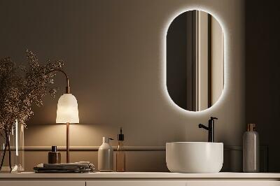 Oglinda decorativa ovala cu iluminare de fundal LED