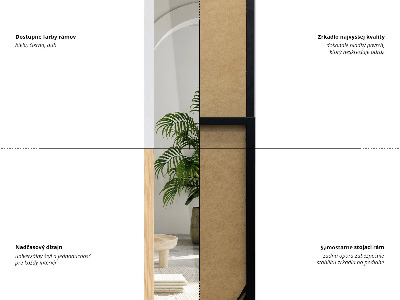 Oglindă de podea cu ramă neagră 36x156 cm