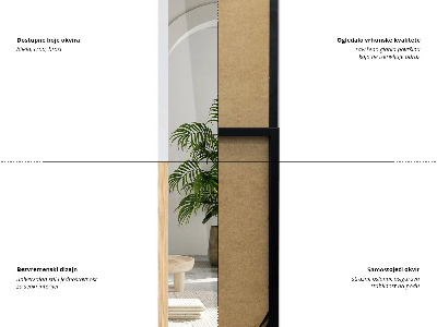 Oglindă de podea cu ramă neagră 36x156 cm