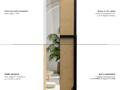 Espejo de pie con marco color roble 36x156 cm