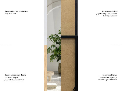 Espejo de pie con marco color roble 36x156 cm