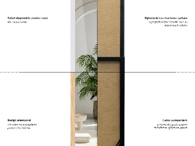 Espejo de pie con marco color roble 36x156 cm