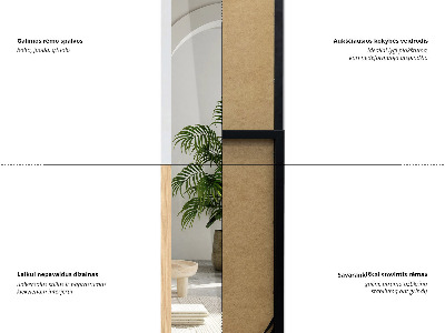 Espejo de pie con marco color roble 36x156 cm