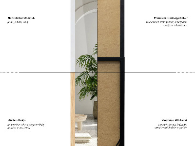 Espejo de pie con marco color roble 36x156 cm