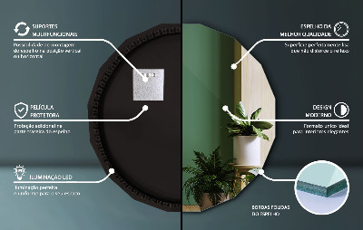 Oglindă geometrică cu iluminare de fundal LED