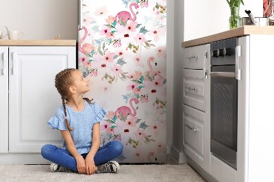capac decorativ pentru frigider Flori flamingo