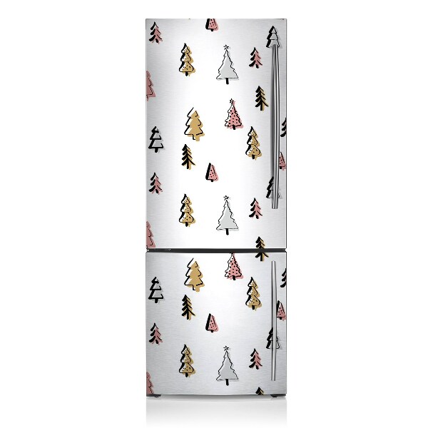 capac decorativ pentru frigider Arbori de crăciun pastel
