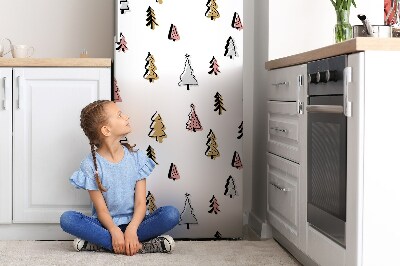 capac decorativ pentru frigider Arbori de crăciun pastel