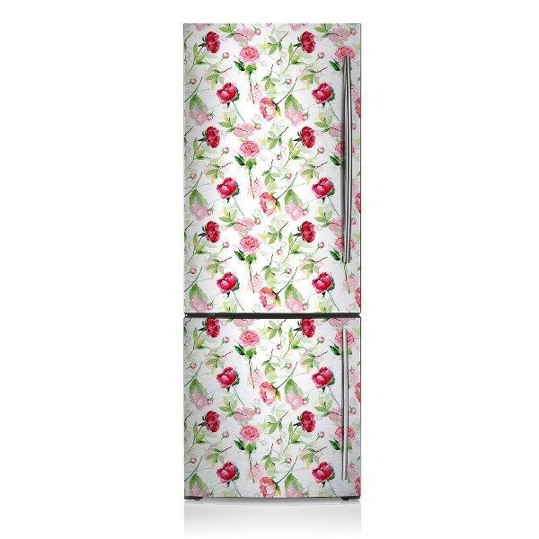 capac decorativ pentru frigider Flori roșii