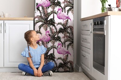 capac decorativ pentru frigider Flamingos în palma