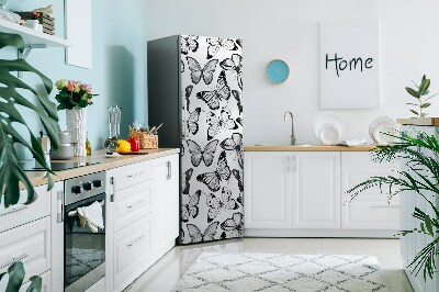 capac decorativ pentru frigider Fluture alb-negru