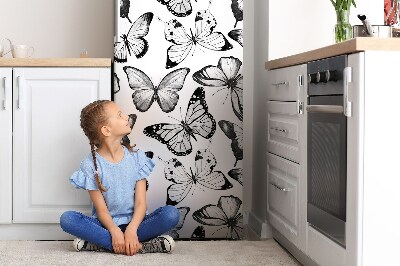 capac decorativ pentru frigider Fluture alb-negru