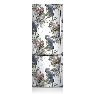 capac decorativ pentru frigider Papagalii floral fundal