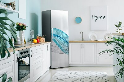 capac decorativ pentru frigider Dungi albastru-cenușiu