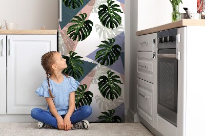 capac decorativ pentru frigider Motiv monstera cu frunze