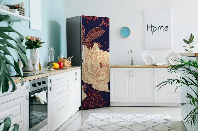 capac decorativ pentru frigider Model floral întunecat