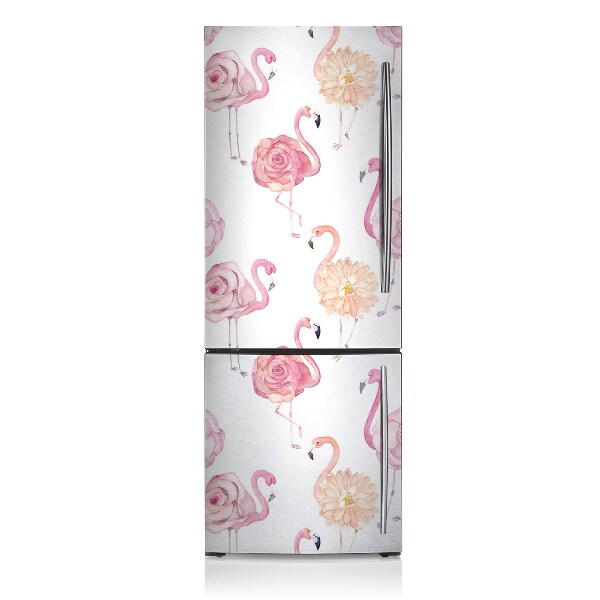 capac decorativ pentru frigider Flori flamingo