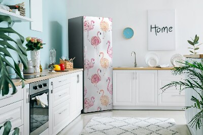 capac decorativ pentru frigider Flori flamingo