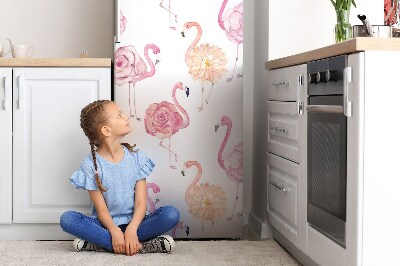 capac decorativ pentru frigider Flori flamingo