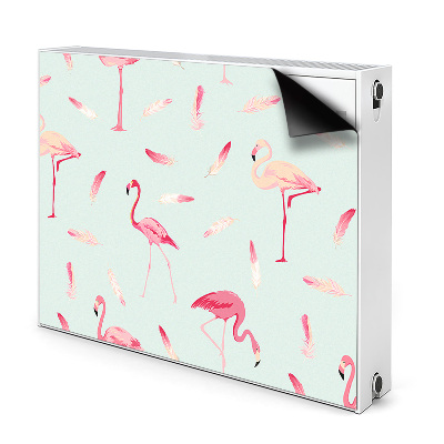 Magnet decorativ pentru calorifer Flamingos și pene