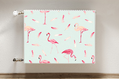 Magnet decorativ pentru calorifer Flamingos și pene