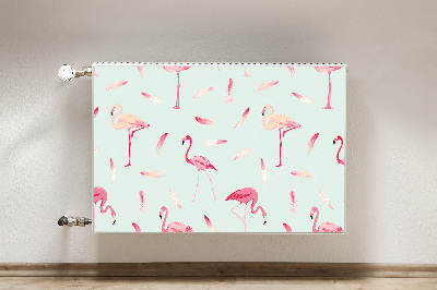 Magnet decorativ pentru calorifer Flamingos și pene