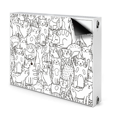 Covoraș decorativ pentru calorifer Doodle-cats de stil