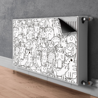 Covoraș decorativ pentru calorifer Doodle-cats de stil