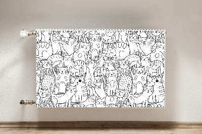 Covoraș decorativ pentru calorifer Doodle-cats de stil