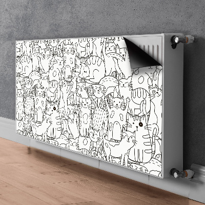 Covoraș decorativ pentru calorifer Doodle-cats de stil