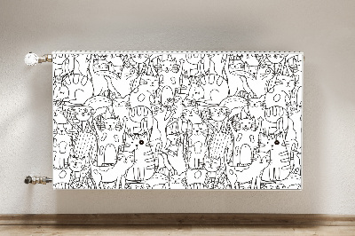 Covoraș decorativ pentru calorifer Doodle-cats de stil