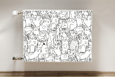 Covoraș decorativ pentru calorifer Doodle-cats de stil