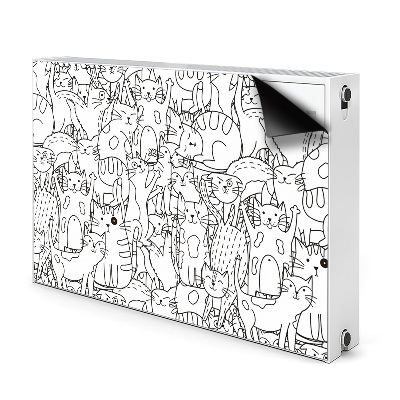 Covoraș decorativ pentru calorifer Doodle-cats de stil