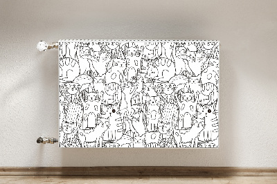 Covoraș decorativ pentru calorifer Doodle-cats de stil