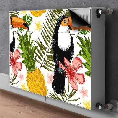 Magnet decorativ pentru calorifer Toucan și ananas