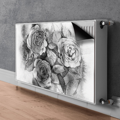 Magnet decorativ pentru calorifer Trandafiri alb-negru