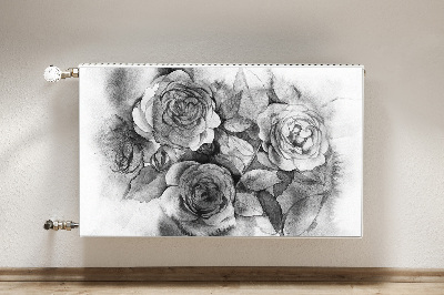 Magnet decorativ pentru calorifer Trandafiri alb-negru