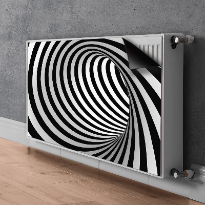 Magnet decorativ pentru calorifer Vortex alb-negru