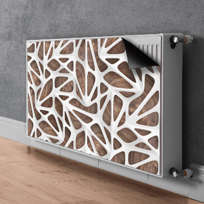 Magnet decorativ pentru calorifer Plasă albă pe lemn